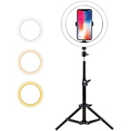 26cm LED Ring Light with 2.1M Tripod Stand Youtuber FB Live Mobile Phone Shooting Lightning Tiktok L