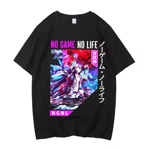 No Game No Life T No Game No Life Shirts Manga 100% Cotton Short Sleeve T Shirts Men O-Neck High Qua