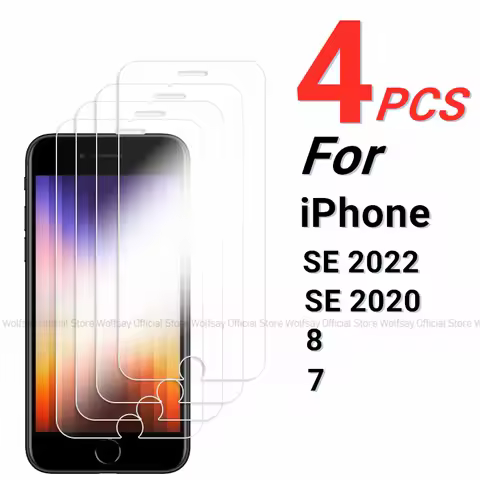 2/4PCS Screen Protector For iPhone SE 2022 Tempered Glass For iPhone SE 2022 2020 7 8 Full Glue Scre