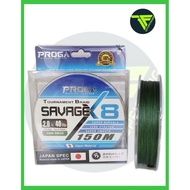 BRAIDED LINE, PROGA SAVAGE X8 LINE (150M) DARK GREEN