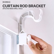 No Drill No Hole Curtain Rod Bracket 2Pcs  Adjustable Curtain Rod Holder Hook / Easy installation wi