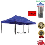 Canopy Tent 10X20FT 3X6M Kanopi Bazar Pasar Malam Khemah (Blue only)