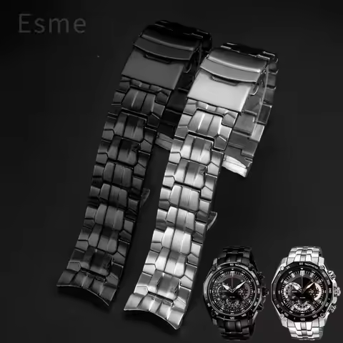 For Casio Red Bull Limited Edition EF-550D Steel Strap 5147 Precision Steel Watch Strap Metal Bracel
