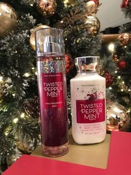 ❌SOLD❌包郵💕Bath and Body Works Christmas Special Twisted Peppermint 💕Fragrance Mist Body Lotion