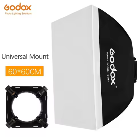 Godox 60x60cm 24"x24" Soft box Universal Mount Softbox for Universal Mount Studio Flash Strobe Free 