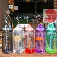 Big Water Bottle Tumbler Beautiful BPA Free 2000ML 2L Ready Stock Local Seller Free Straw Free Strap