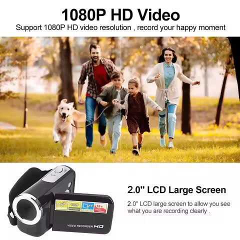 2026 1080P 16MP Digital Camera Rotatable Screen Camcorder 16X Zoom HD Video Recorder