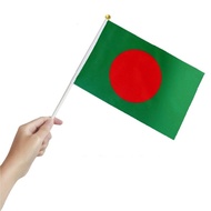 Spot Delivery # 59 Bangladesh 🇧🇩【5PCS】Hand-Waving Flag 14*21*30cm World Flags Fans Props National Da