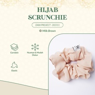 Daw Project DC011 Scrunchie Hijab Korean Hair Tie Cornskin Material Milk Chocolate Color