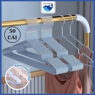 [50 HOOKS] Clothes Hangers for Home, Fashion Shops, Plastic Covered Clothes Hangers