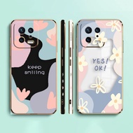 Flower Keep Smiling Side Printed E-TPU Phone Case For XIAOMI POCO F4 F3 M5 M4 X5 X4 X3 C40 F5 F1 REDMI K50 K40 NOTE 12 11 10 S GT PRO PLUS NFC Gaming Turbo 5G