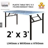 3V 2' x 3' Folding Banquet Table / Foldable Banquet Table with Plastic Table Top