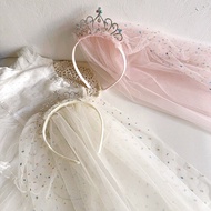 ✨Ready Stock ✨Veil Tiara Hairband Crown Bridesmaid Birthday Budak Perempuan & Kanak - Kanak
