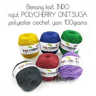 Benang kait INDO rajut POLYCHERRY ONITSUGA polyester crochet yarn 100grams page 3/3 8861 - wht 1pc