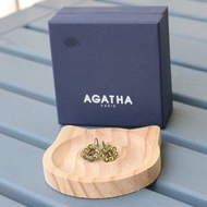 Agatha Paris Floral Crystal Piercing Earrings 花形水晶耳環