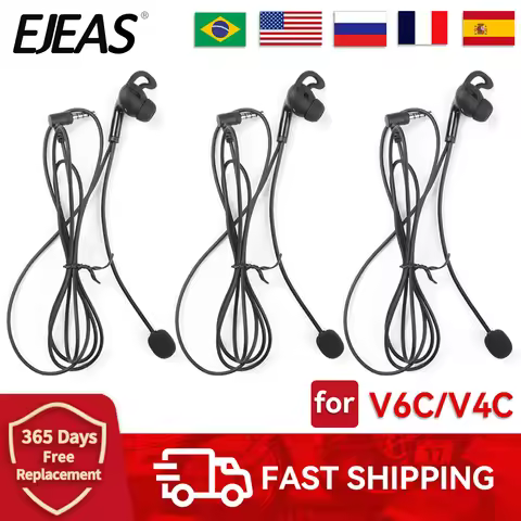 3/1PCS EJEAS V6C/V4C Referee In-ear Earphones for FBIM Judge Ear Intercom Headset Full Duplex Footba