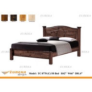EUREKA 8778 Queen Bed/Katil Kayu Solid Wood Durable (Deliver &amp; Installation Klang Valley)