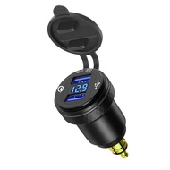 Suitable for BMW Motorcycle Modified USB Car Metal Charger QC3.0 Voltage Digital Display Car Charger