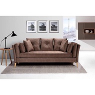 Set Of 3 Brown Fabric Sofa Living Room Sofa Set