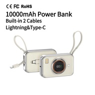 LYNXZ 22.5W Super Charge 10000mAh Mini Power Bank Built-in Type-C + Lightning Big LED Display CE/ROH