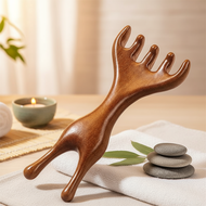 Sandalwood Massage Comb Duo – Meridian Therapy & Blood Flow Aid  Sikat Urut Sandalwood Duo – Terapi 