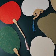 Thickened Rice Paper Ball Fan Blank Paper Fan Hand-Painted Chinese Fan Antique Advertising Fan Lacqu