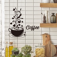 EnglishCoffeeCoffee Cup HANAFUJI Wall Sticker Restaurant Kitchen Decorative Wall Sticker