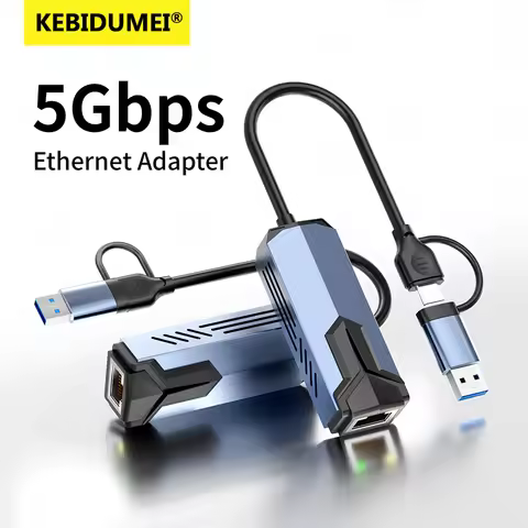 5Gbps Wired Network Card Adapter USB Type C to RJ45 LAN USB-C Ethernet Converter Hub Supports 5G/2.5