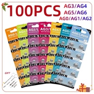 100Pcs AG4 Battery AG0 AG1 AG2 AG3 AG4 AG5 AG6 Button Cell Coin LR41 377 364 371 SR621SW  Alkaline B