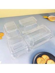 50入組4.7 X 5.1英寸(約12 X 13公分)透明塑料活動軸扣盒子帶翻蓋,可重複使用,適用於甜點、蛋糕、餅乾、沙拉、麵食和三明治