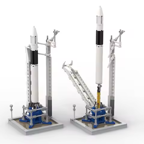 MOC [Saturn V Scale] SpaceX Falcon 1 & Launch Pad Building Blocks Set Universe Rocket Artificial Sat
