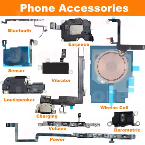 For iphone 16ProMax Charging Wireless Loudspeaker Earpiece Power Volume Vibrator Barometric Sensor B