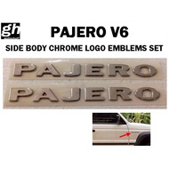 PAJERO side body chrome logo emblems set for PAJERO V6 model (2pcs)