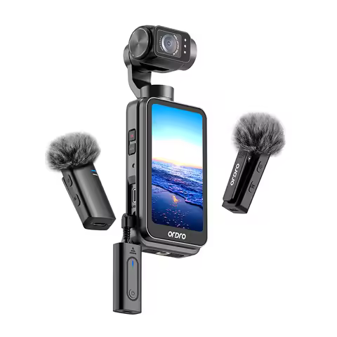 Ordro M5 5K Vlog Camera Kit Action Pocket Camcorder with Wireless Microphone for YouTuber Video Reco
