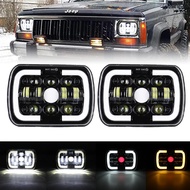 5x7 7x6 Led Headlight Square Lamp for Jeep Wrangler YJ 1987-1995 Cherokee XJ 1984-2001 H6014 / H6052