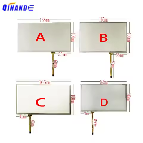 165*100 mm 165X100 mm 4Pin Resistive 7 inch Touch Screen Panel Digitizer Sensor or Car DVD PLC st-07