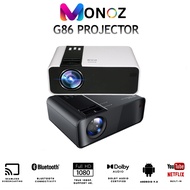 【Ready Stock】6000 lumens MONOZ G86 Projector FULL HD 1080P Android Mini Projector WIFI LCD A80 Protable Projector