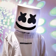Halloween mask Halloween Light Up Mask Full Face LED Neon Marshmallow Mask Headgear Luminous DJ Musi