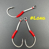 【HK036】Assist Hook Tenggiri DAWAI Metal Core PE x4 Strong Jigging Hook BKK Fast Jig Slow Jig Hook钢丝线