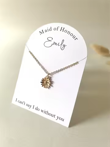 Flower Pendant Bridesmaid Necklace | Personalised Bridesmaid Gift| Necklace|Flower Necklace |Bridesm