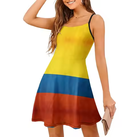 Exotic Woman's Dress Suspender Dress Colombia Colombian Flag National Flag of Colombia_43913808 Wome