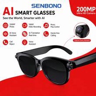 SENBONO AI Photography Smart Glasses Unisex, 2MP Camera, AI Voice, AI Photo Recognition, AI Translat