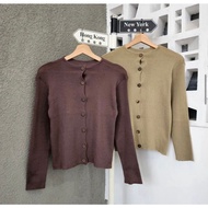 CROP BAILEY CARDI KNITTED SHELL BUTTON