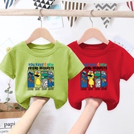 tshirt crop top korean style T-Shirt for Girls Lightweight Big Girl Cotton T Cartoon Sesame Street Print Basic Design Baju Kanak Kanak Perempuan 10_12 Tahun 图形T恤