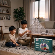 [MNTL Official Agent] 120 pcs Star Magnetic Tiles Transparent Set