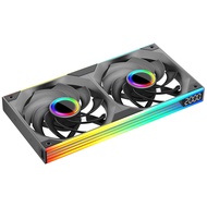 Jungle Leopard Starlink 360 พัดลมรวมดิจิตอล 240 แชสซีรูปแบบ CD ARGB การควบคุมอุณหภูมิแบบซิงโครนัสเงี