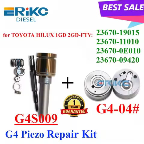 23670-19015 23670-0E010 G4 PIEZO INJECTOR REPAIR KITS NOZZLE G4S009 +VALVE Plate 04# for TOYOTA HILU