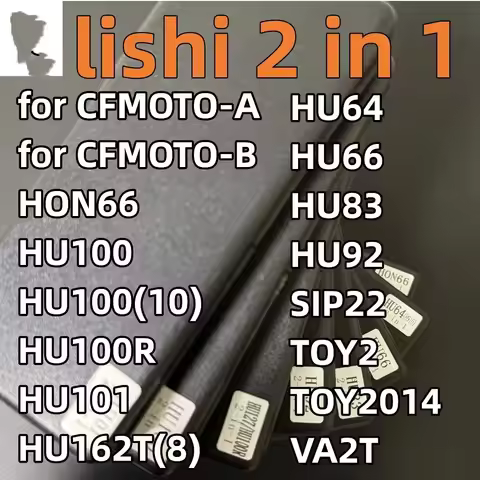 1PC 2 in 1 Lishi Tool HON66 HU100 HU100(10) HU100R HU101 HU162T(8) HU64 HU66 HU83 HU92 SIP22 TOY2 TO