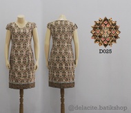 Batik Dress Atasan Wanita Coffee Brown Cokelat (D25)