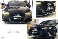 小亞車燈--全新 奧迪 AUDI A6 12 13 14 15 年 改 RS6 式樣 前保桿 前大包 空力套件 素材